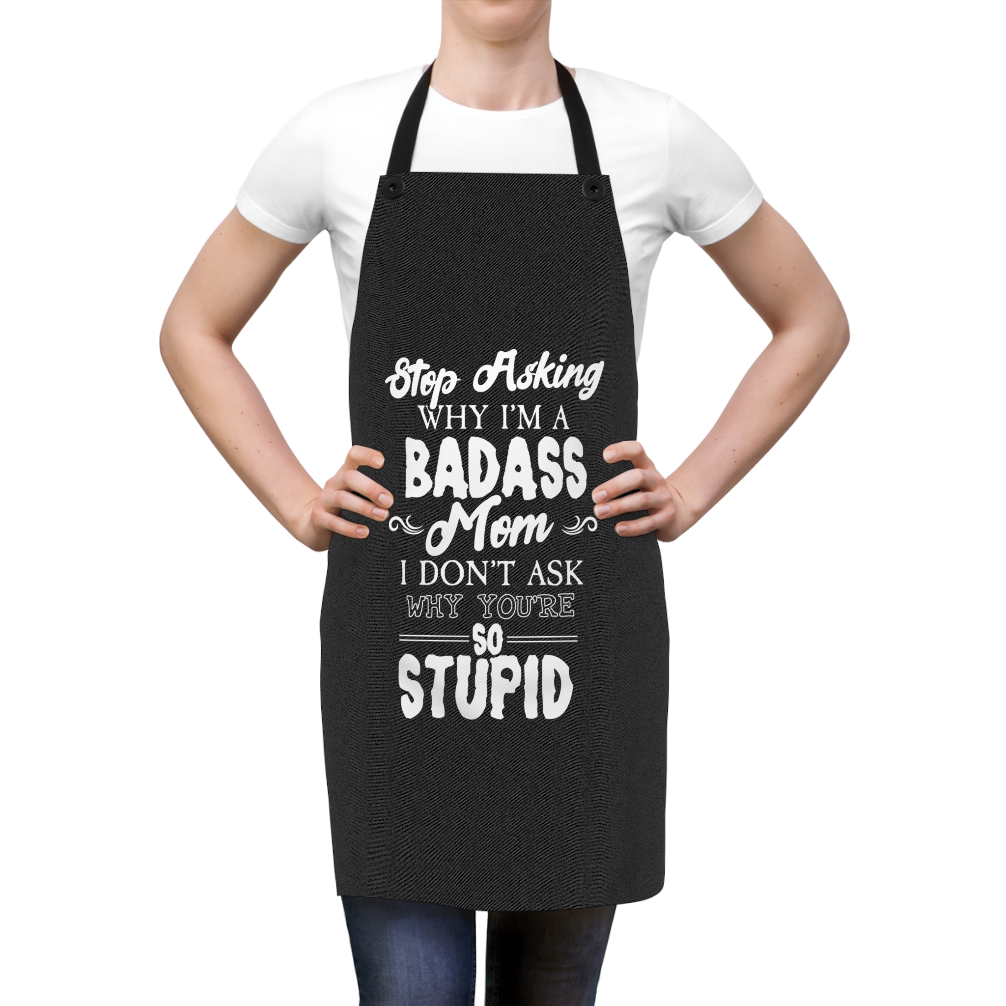Badass Mom Apron | Funny Cooking Apron for Moms | Perfect Gift for Mother's Day