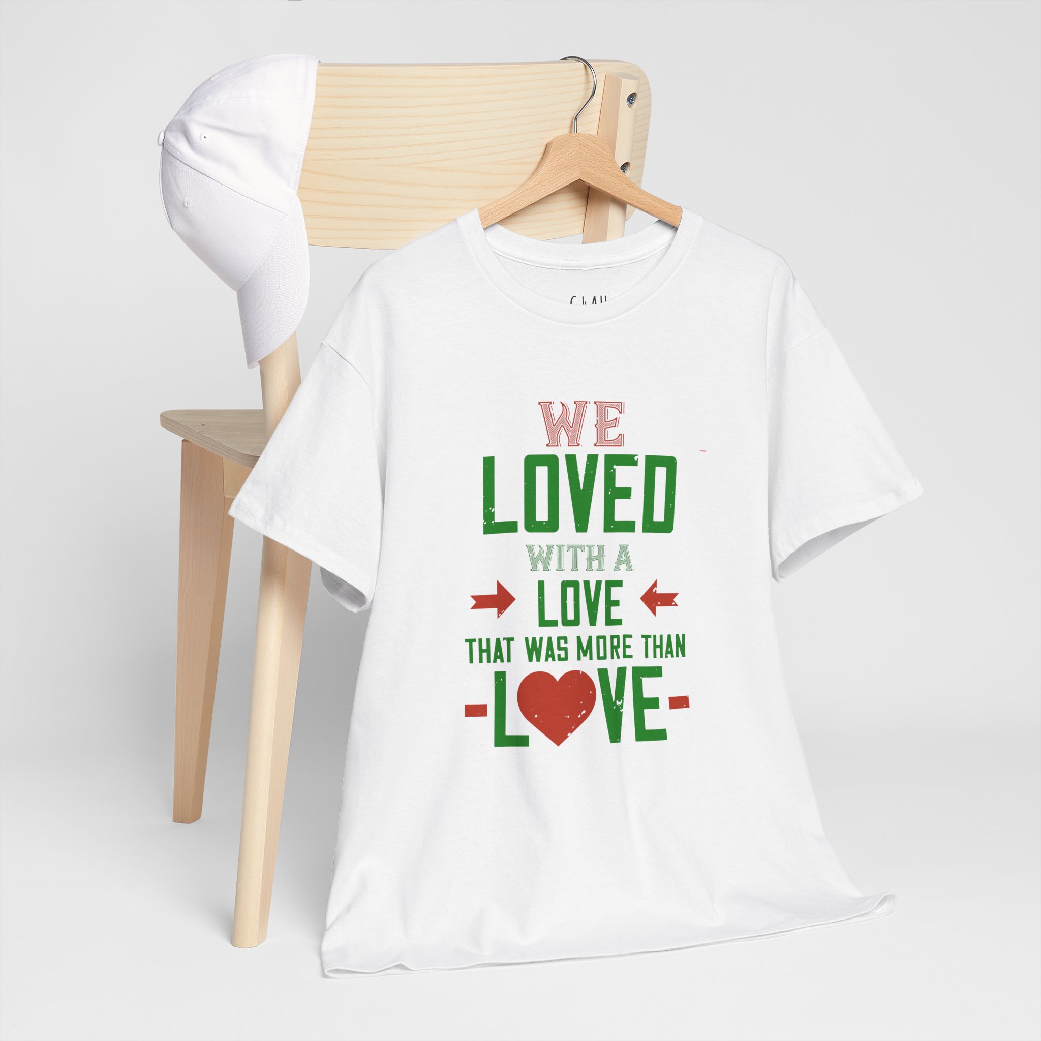 T-Shirt - 'we love with love' - Unisex Heavy Cotton Tee - Image 7