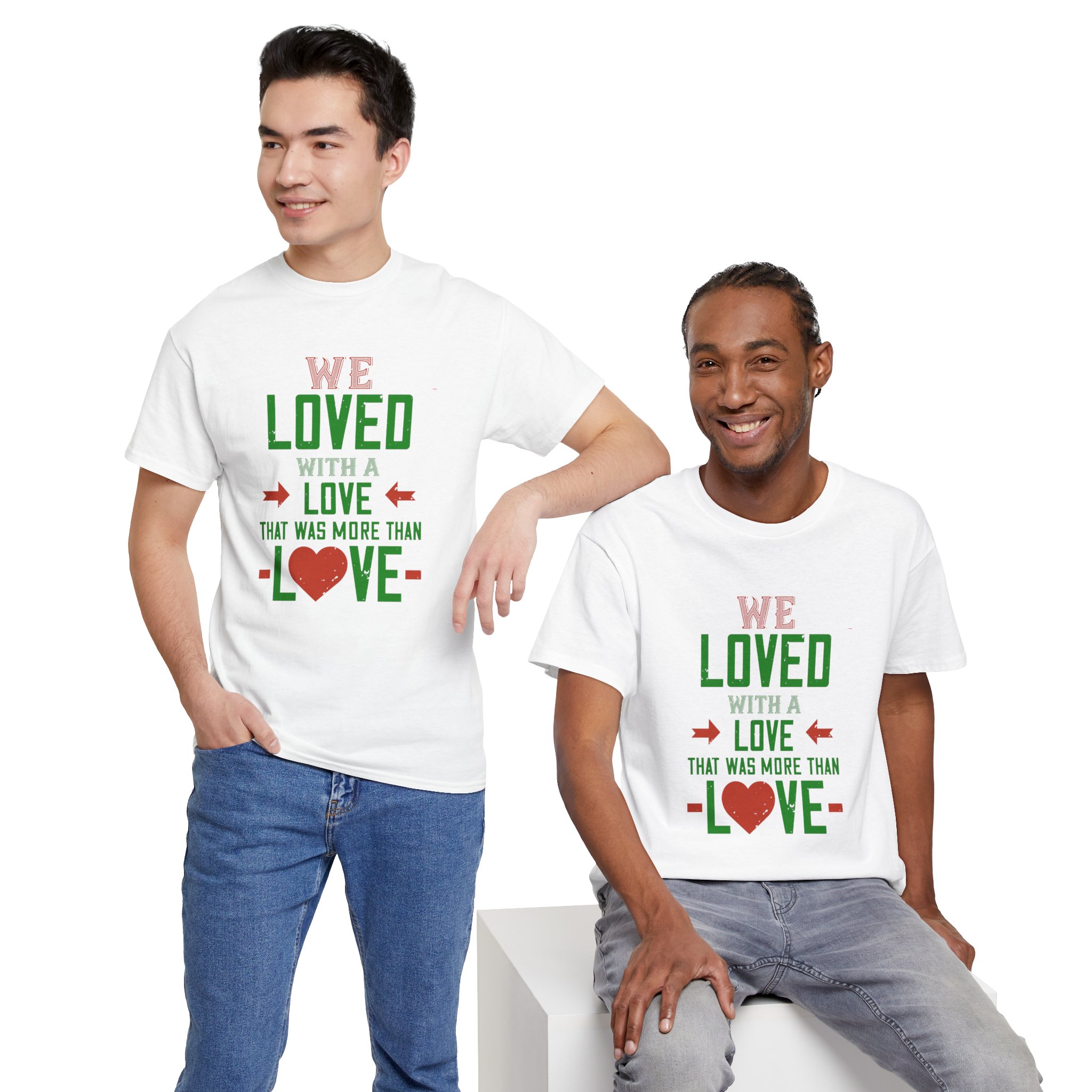 T-Shirt - 'we love with love' - Unisex Heavy Cotton Tee - Image 22