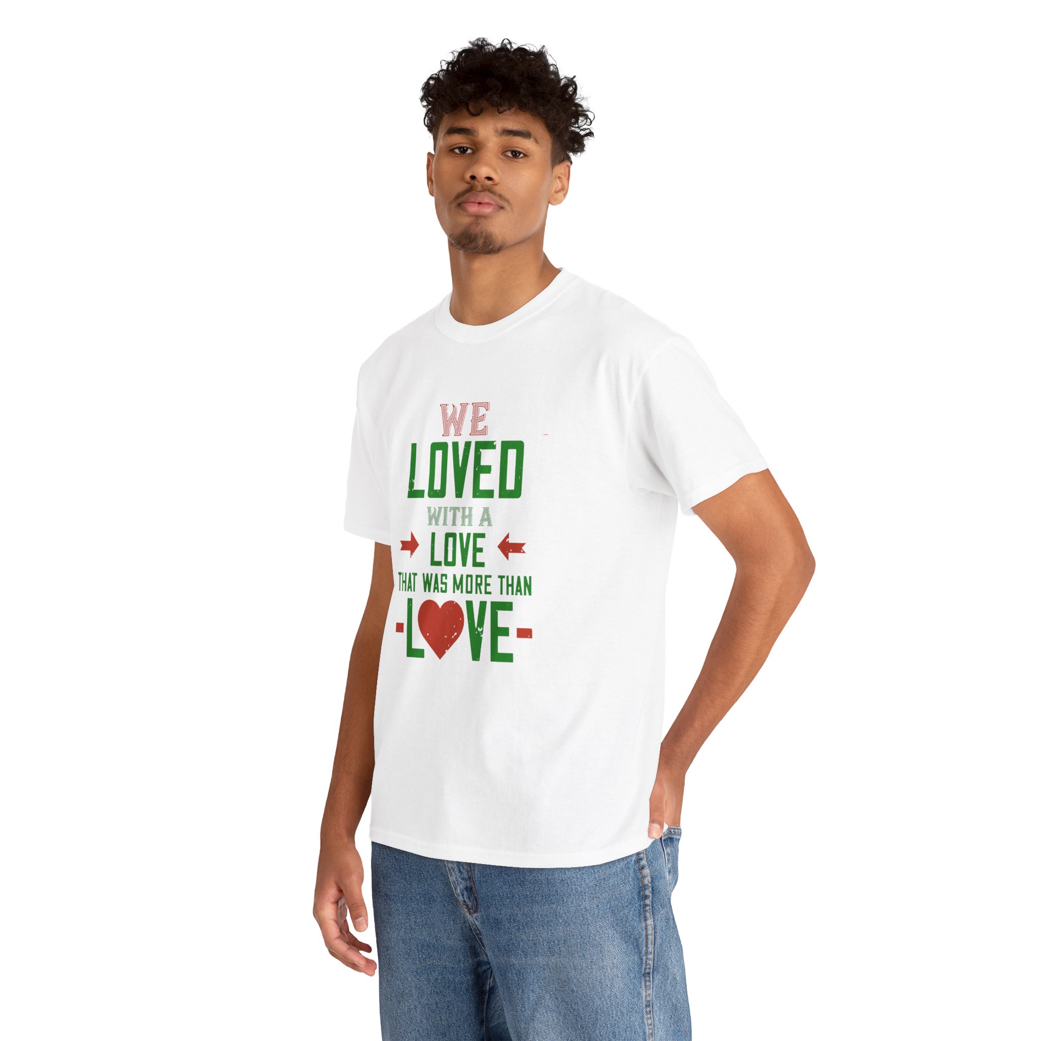T-Shirt - 'we love with love' - Unisex Heavy Cotton Tee - Image 11
