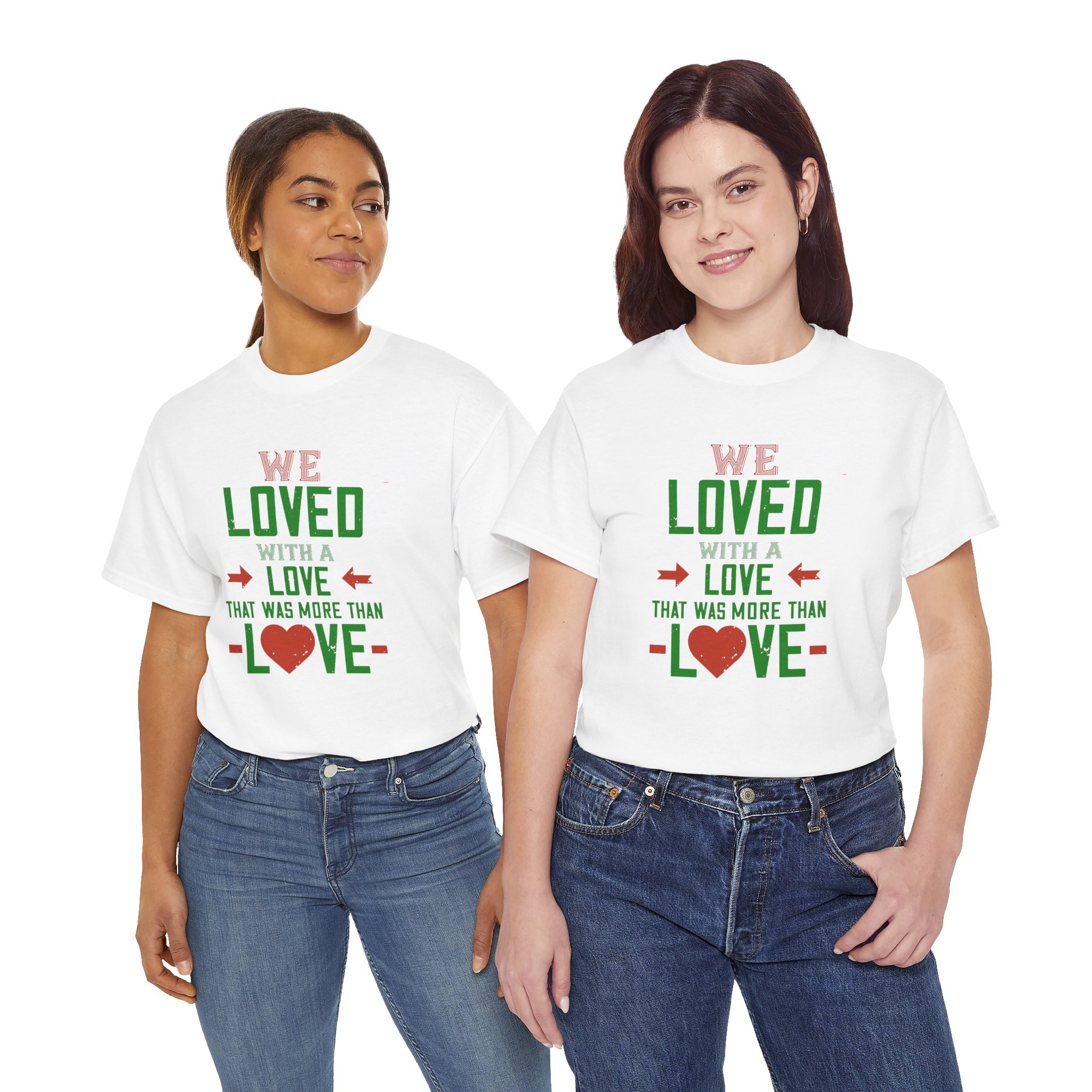 T-Shirt - 'we love with love' - Unisex Heavy Cotton Tee - Image 21