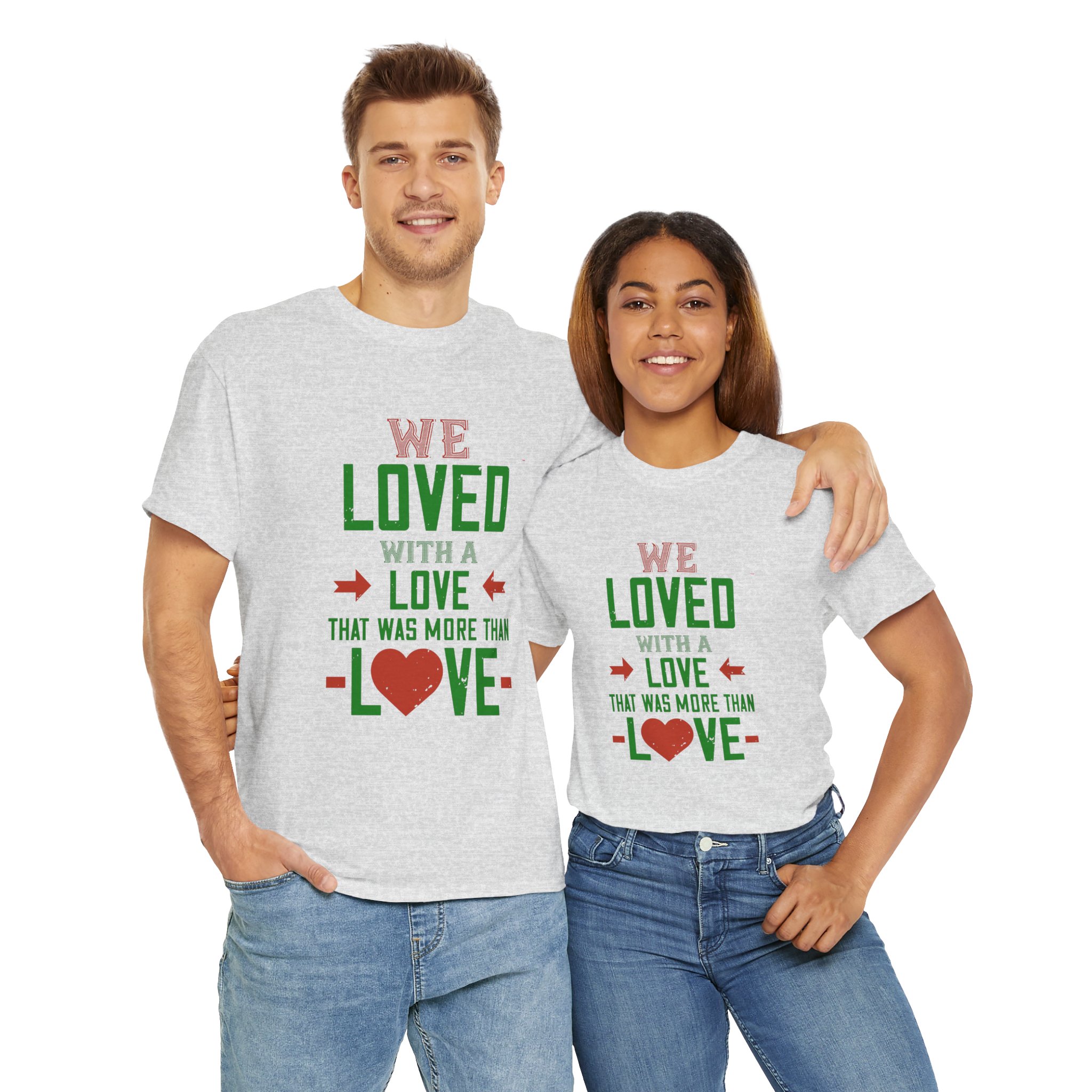 T-Shirt - 'we love with love' - Unisex Heavy Cotton Tee - Image 41