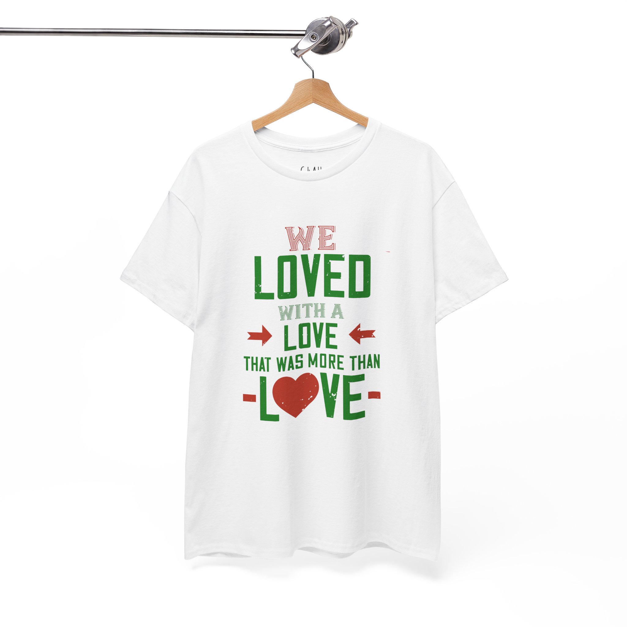 T-Shirt - 'we love with love' - Unisex Heavy Cotton Tee - Image 6