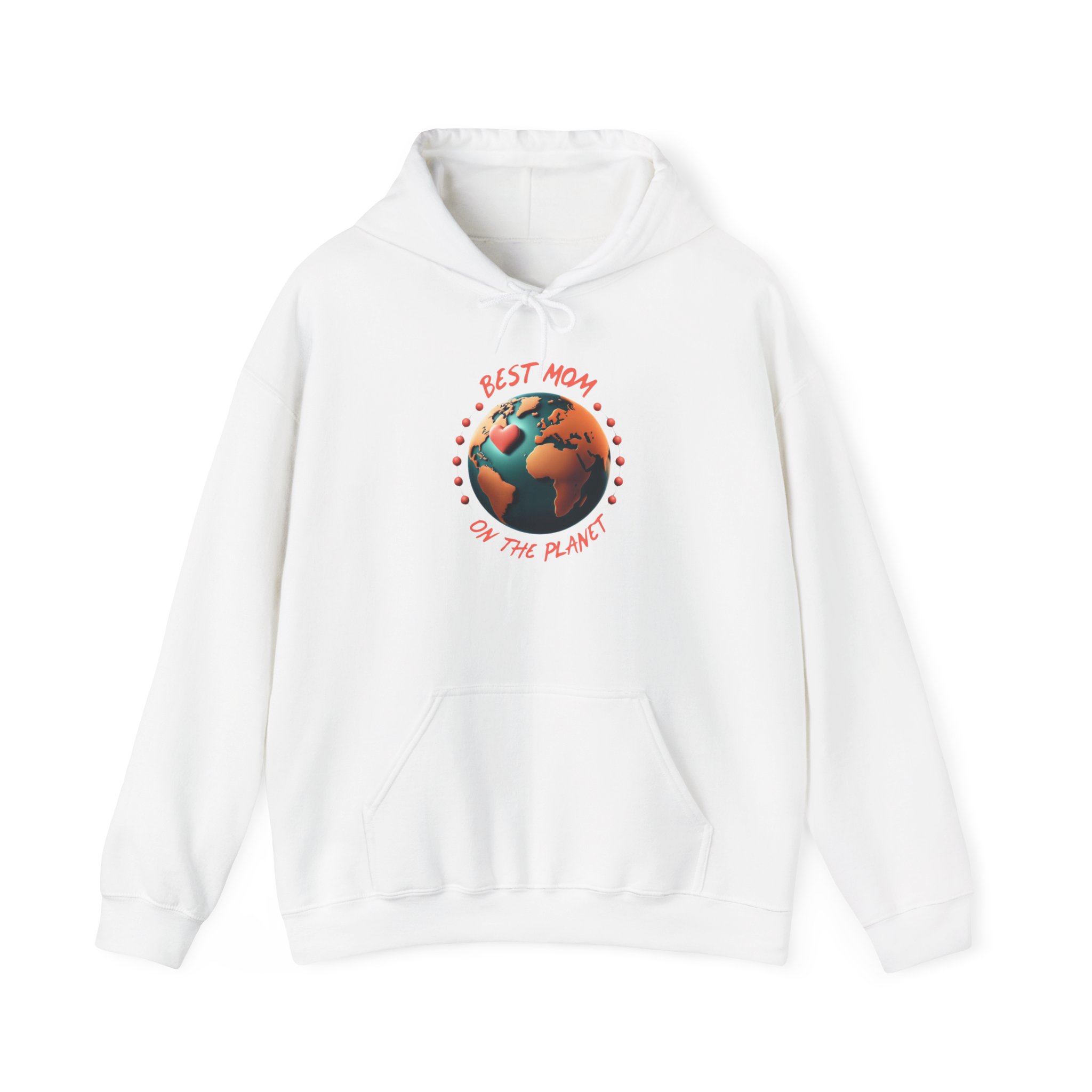Best Mom Hooded Sweatshirt | Unisex Heavy Blend | Earth Design - Image 7