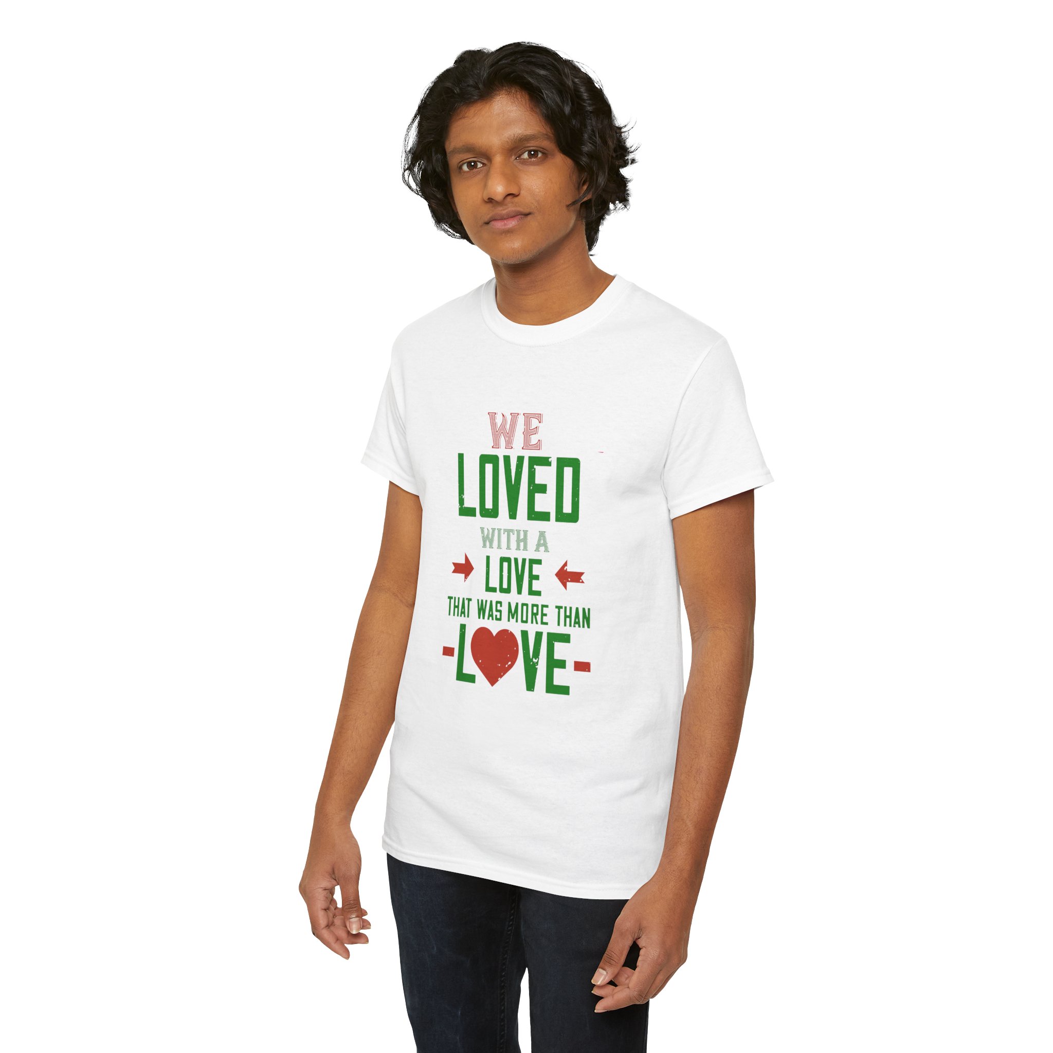 T-Shirt - 'we love with love' - Unisex Heavy Cotton Tee - Image 13