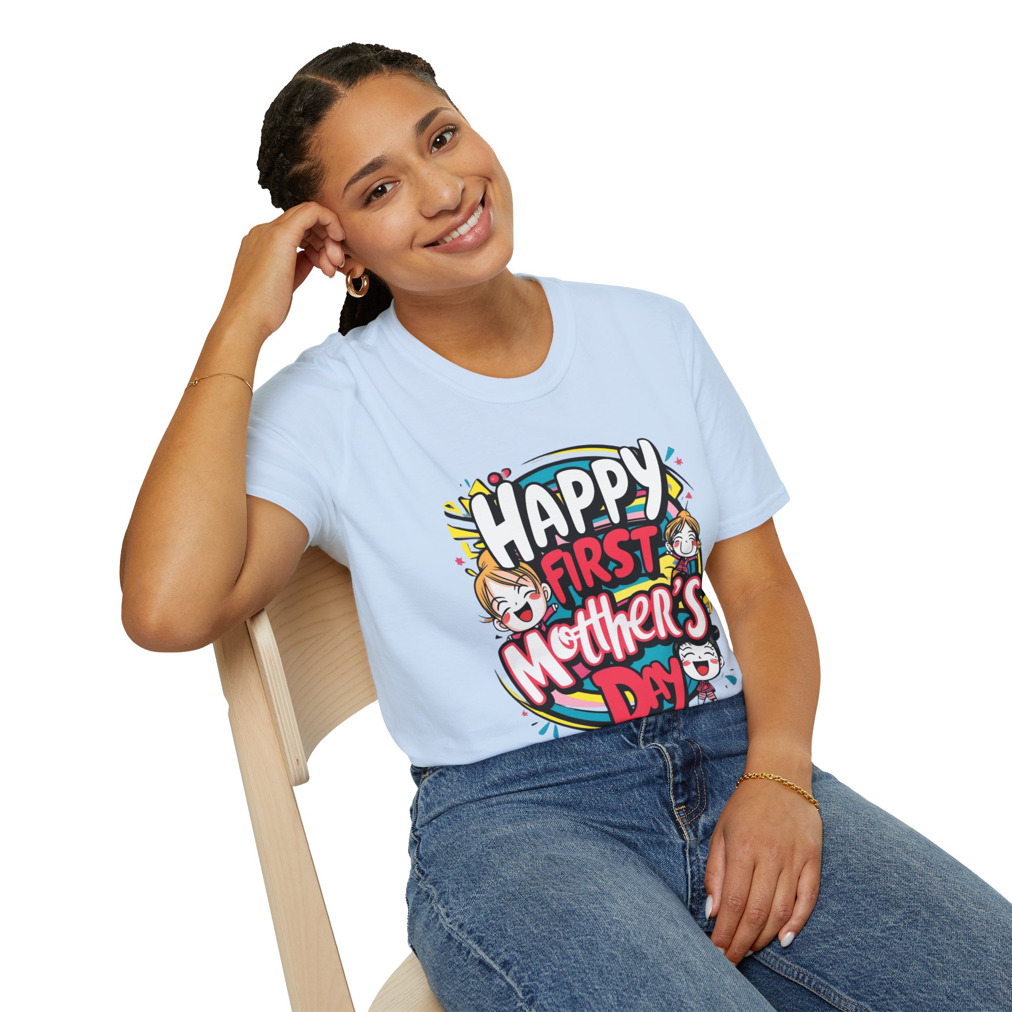 Happy First Mother's Day Unisex Softstyle T-Shirt - Image 5