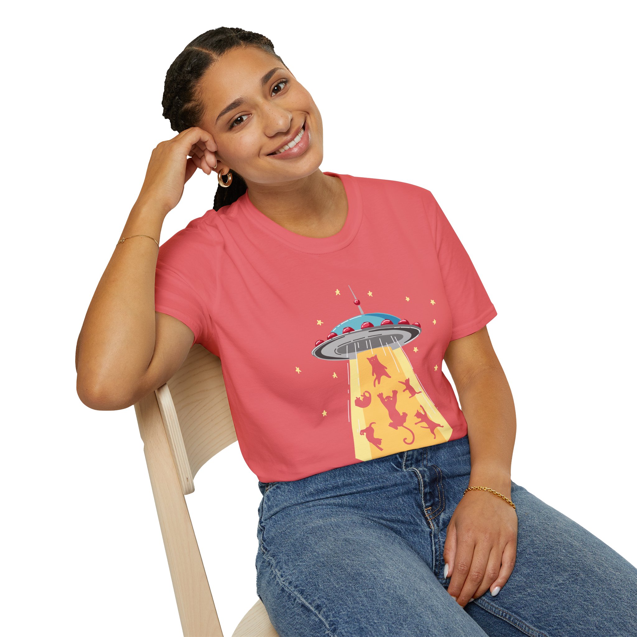 Retro UFO Alien Unisex T-Shirt - Fun Space Design for Cosmic Enthusiasts - Image 5