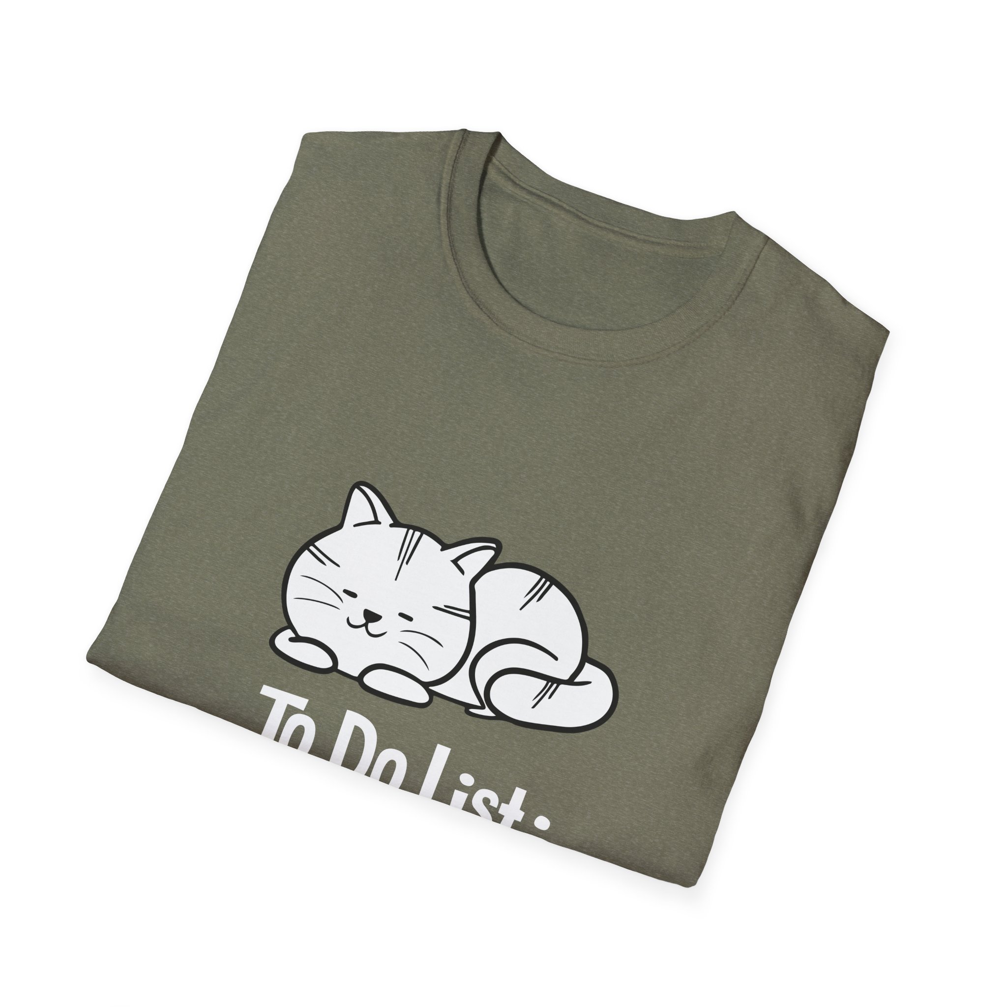 Funny Cat To-Do List Unisex Softstyle T-Shirt - Image 4