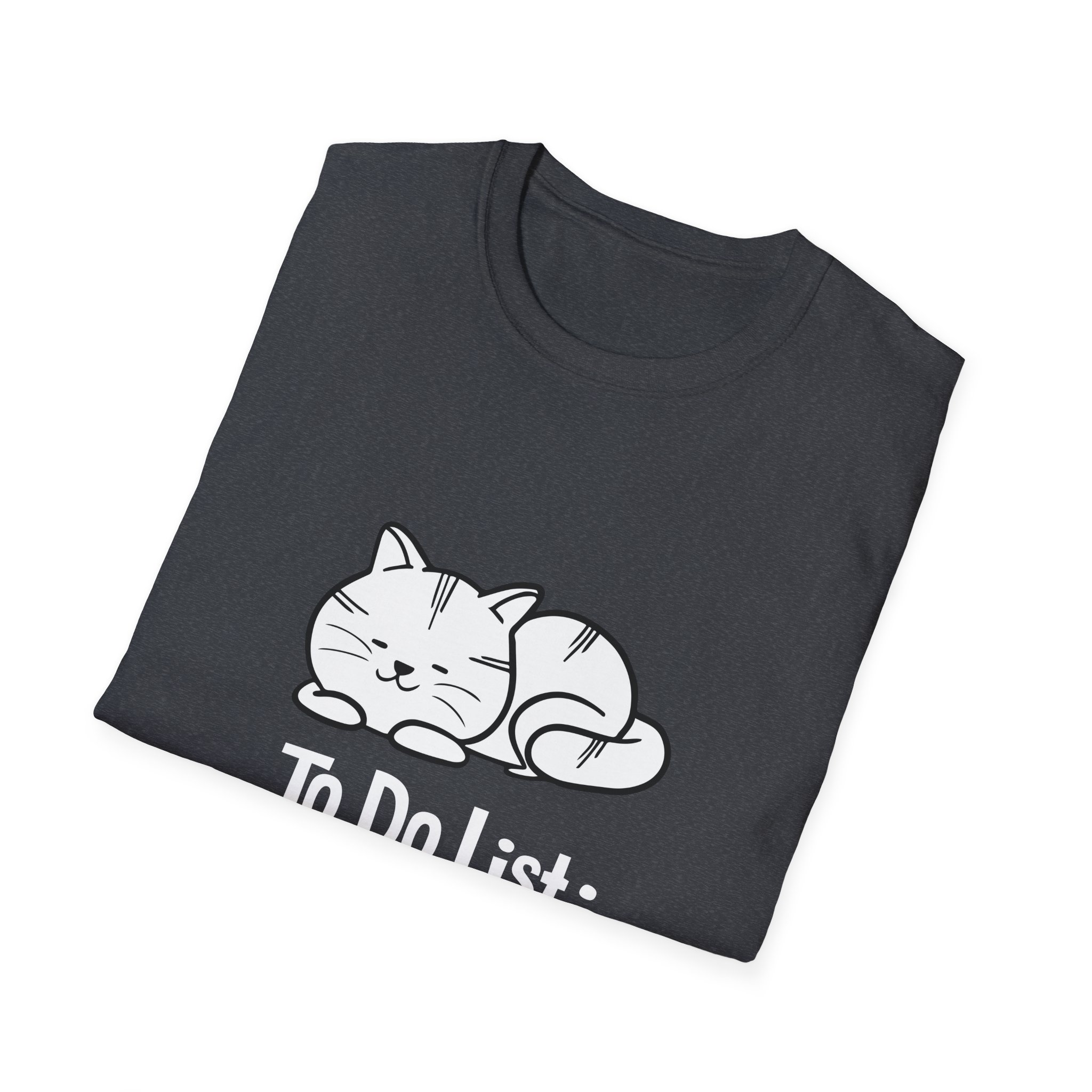 Funny Cat To-Do List Unisex Softstyle T-Shirt - Image 24