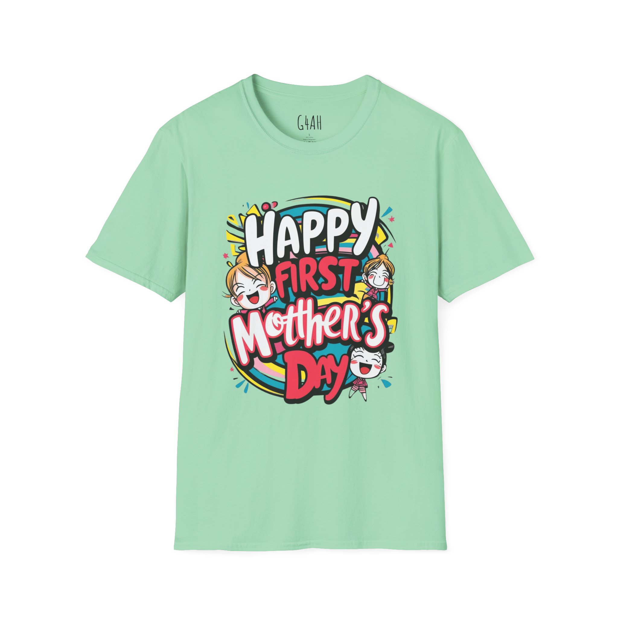 Happy First Mother's Day Unisex Softstyle T-Shirt - Image 25