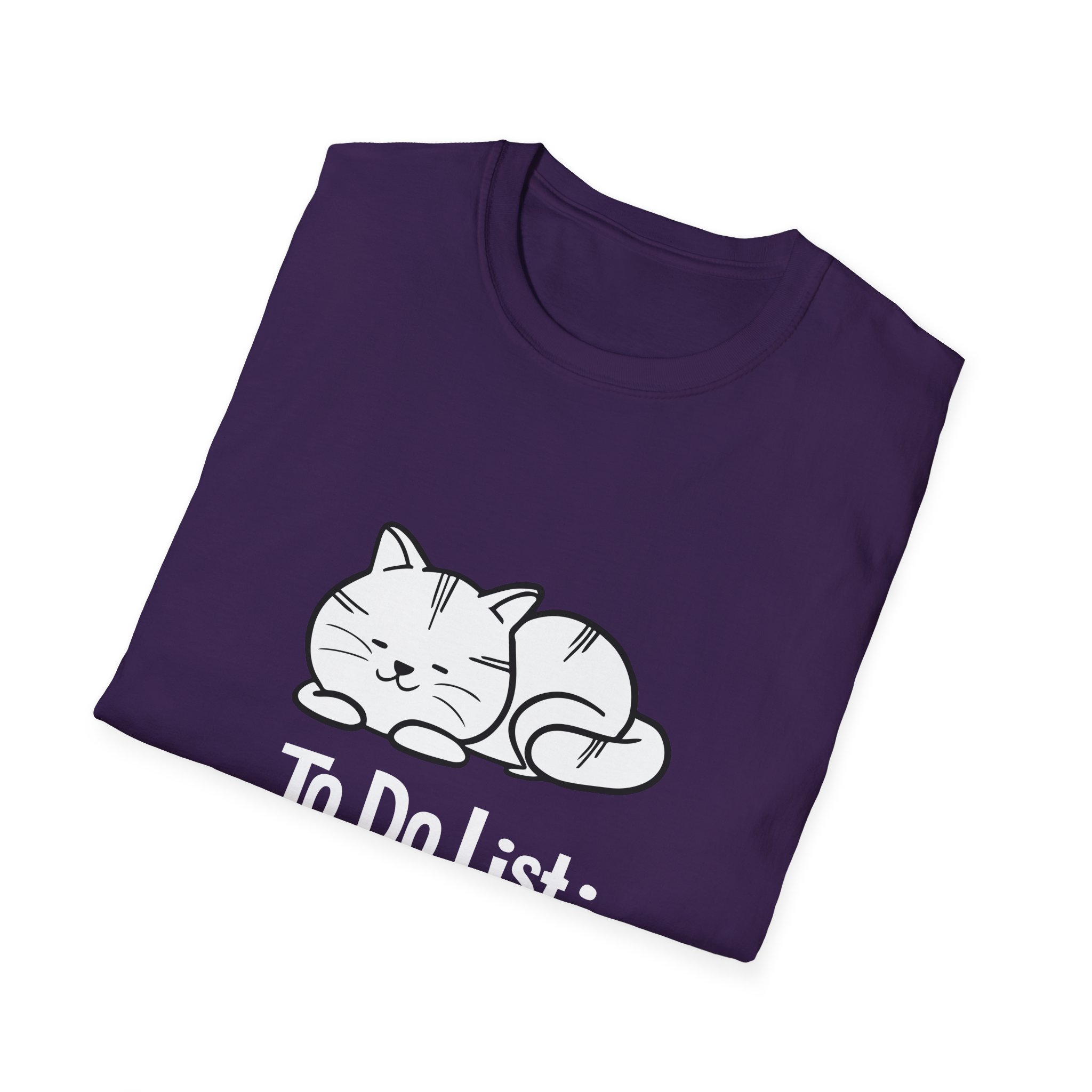 Funny Cat To-Do List Unisex Softstyle T-Shirt - Image 32