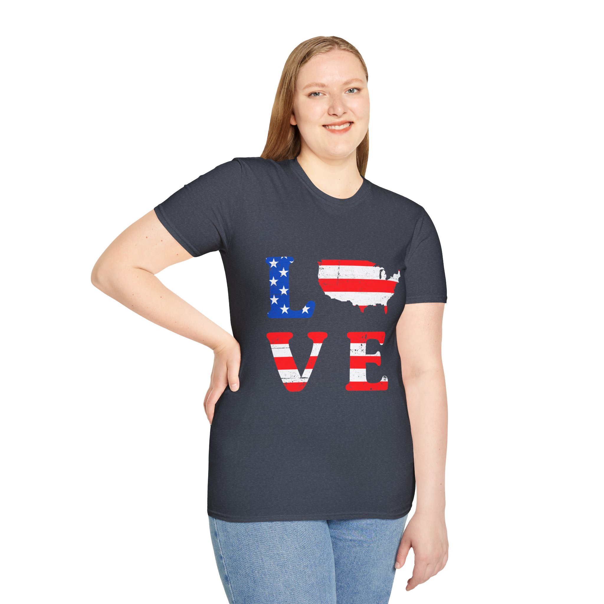 Patriotic Love Unisex T-Shirt - Celebrate America with Style - Image 7