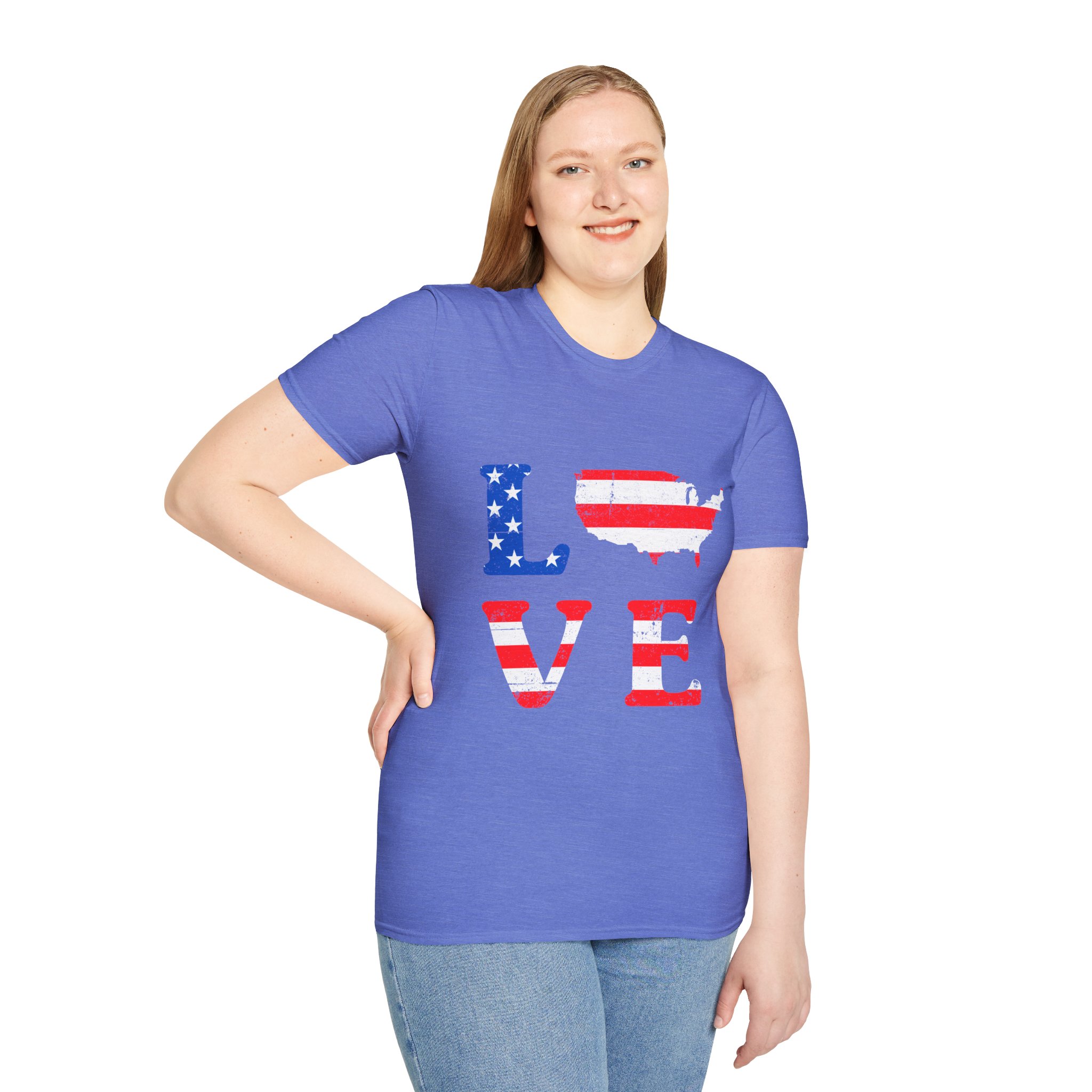Patriotic Love Unisex T-Shirt - Celebrate America with Style - Image 12