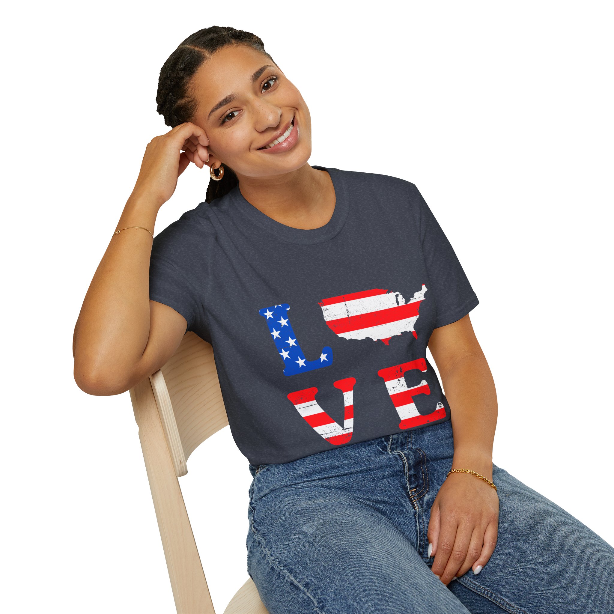 Patriotic Love Unisex T-Shirt - Celebrate America with Style - Image 6