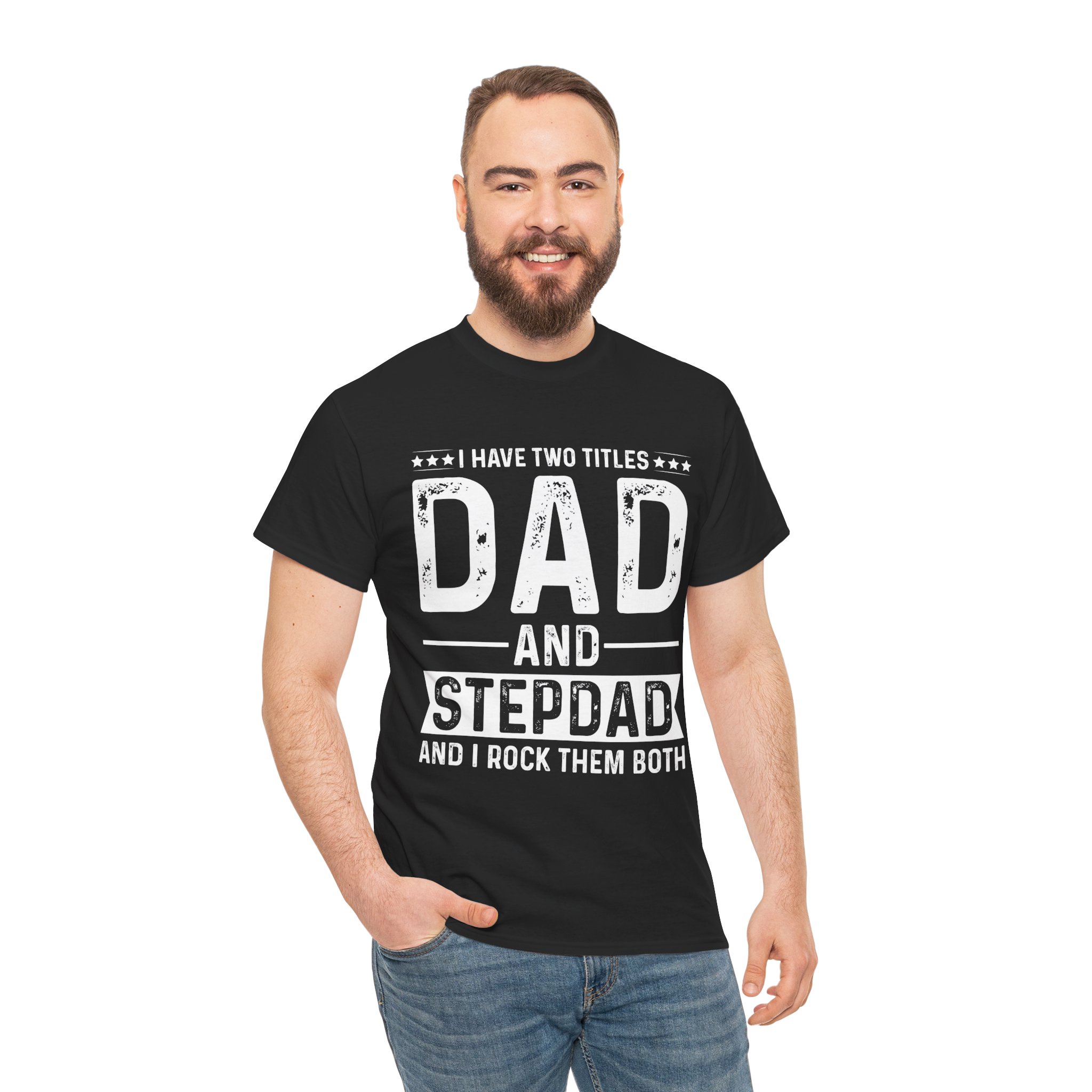 Dad and Stepdad Heavy Cotton Tee - Perfect Gift for Father's Day, Birthdays, Family Gatherings, Casual Wear, Unisex Tee - Image 6
