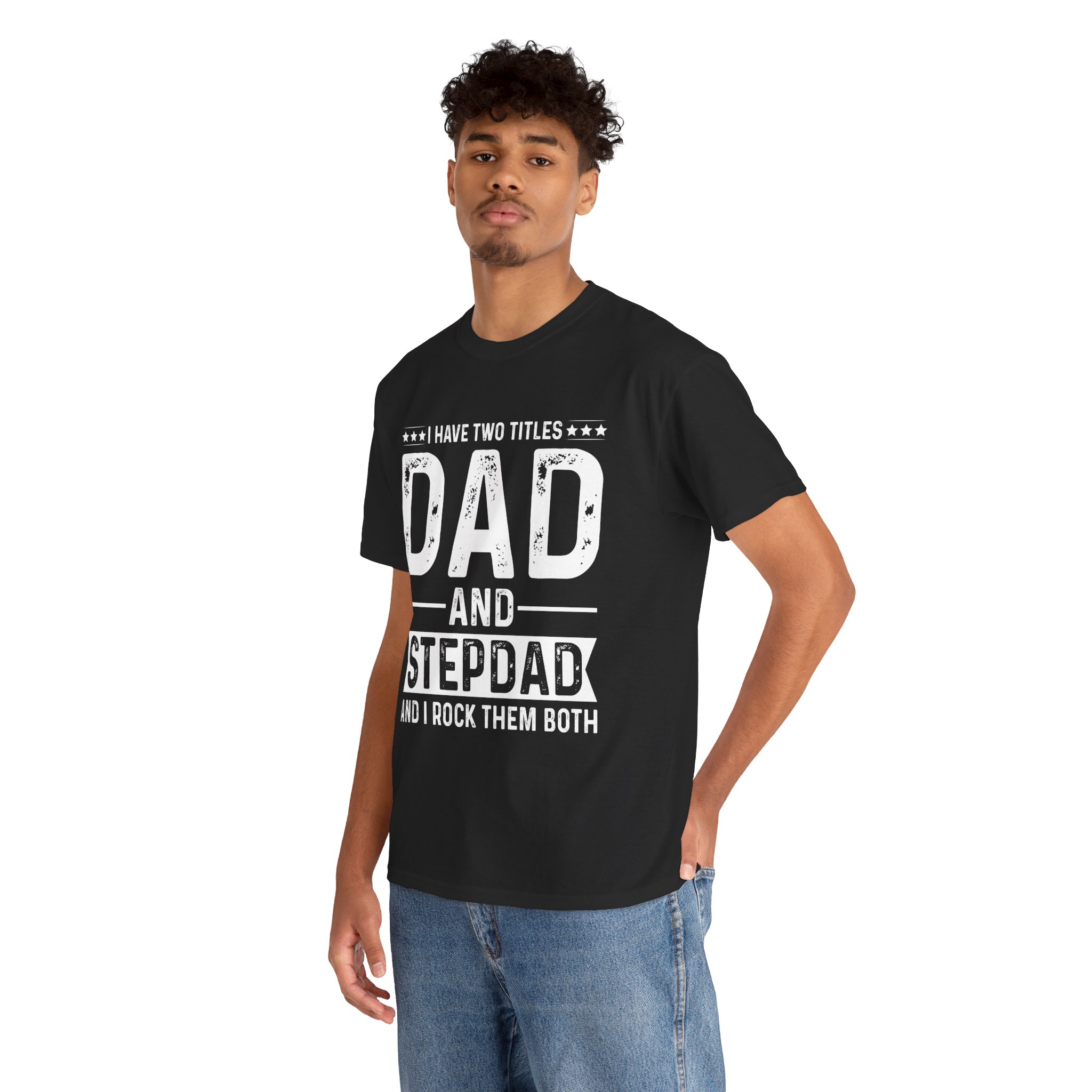 Dad and Stepdad Heavy Cotton Tee - Perfect Gift for Father's Day, Birthdays, Family Gatherings, Casual Wear, Unisex Tee - Image 5