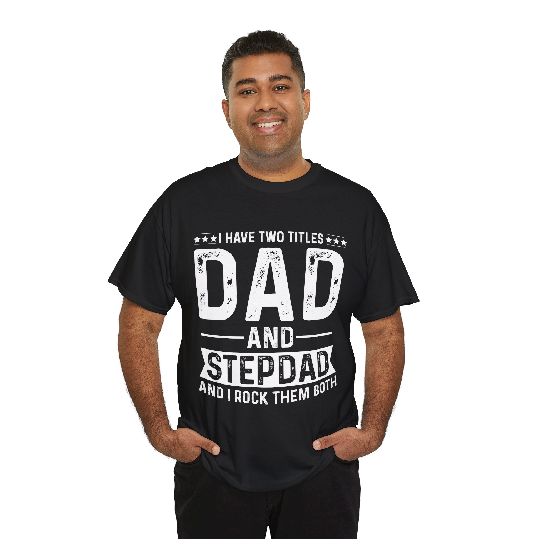 Dad and Stepdad Heavy Cotton Tee - Perfect Gift for Father's Day, Birthdays, Family Gatherings, Casual Wear, Unisex Tee - Image 8