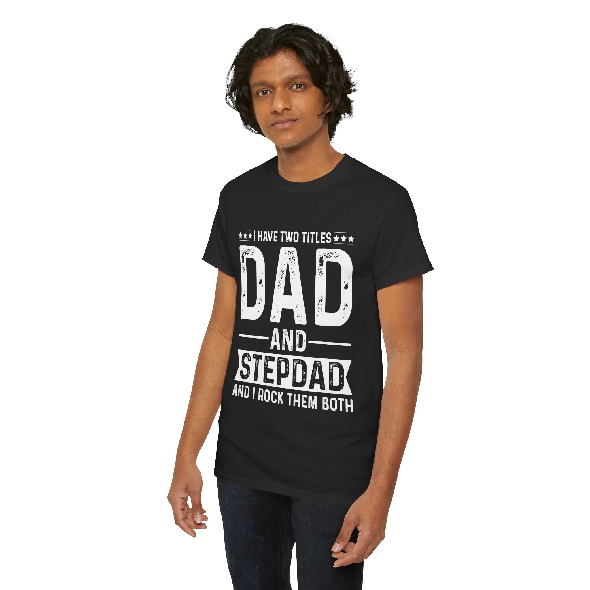 Dad and Stepdad Heavy Cotton Tee - Perfect Gift for Father's Day, Birthdays, Family Gatherings, Casual Wear, Unisex Tee - Image 7