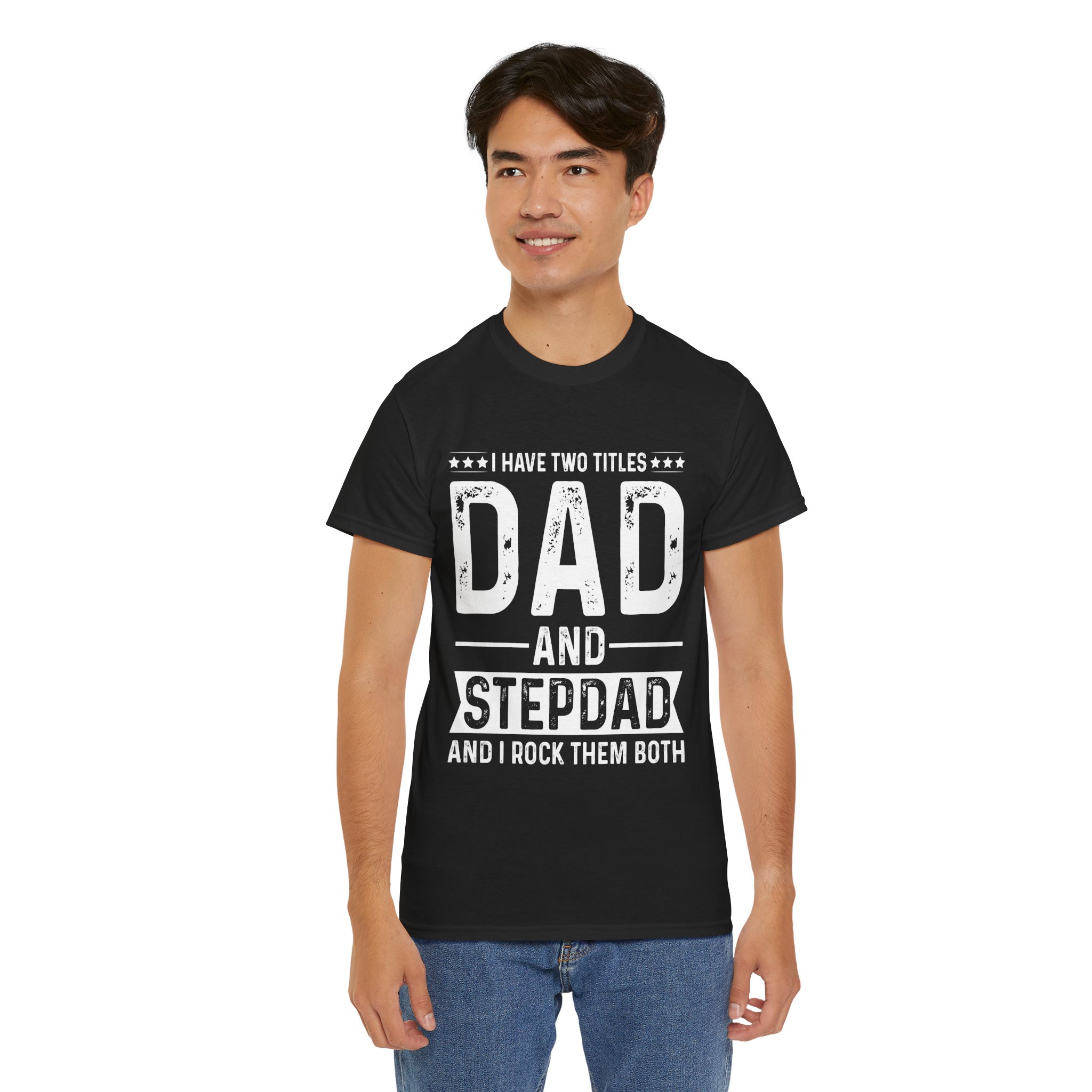 Dad and Stepdad Heavy Cotton Tee - Perfect Gift for Father's Day, Birthdays, Family Gatherings, Casual Wear, Unisex Tee - Image 9